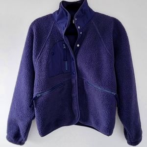 FREE PEOPLE HIT THE SLOPES FLEECE JACKET SMALL